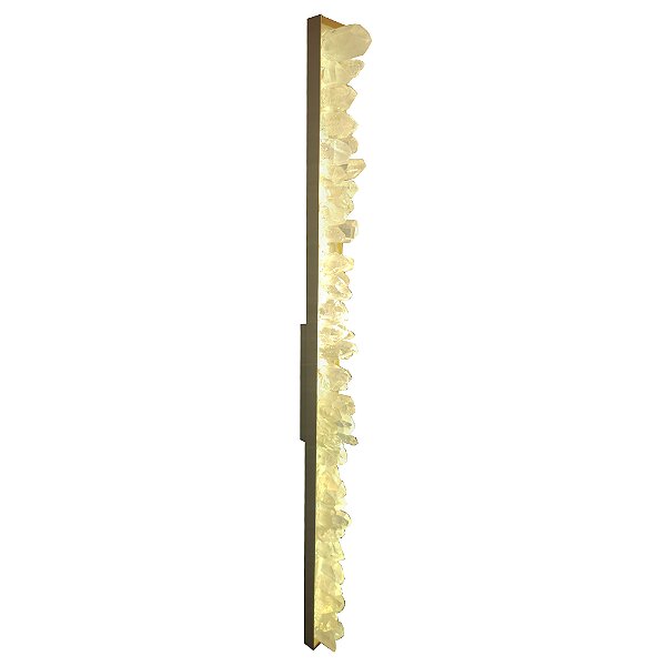 Arandela 2031 Champanhe com Cristal Rocha 13x80x105cm com Led Integrado 10w/m 2700k 110v
