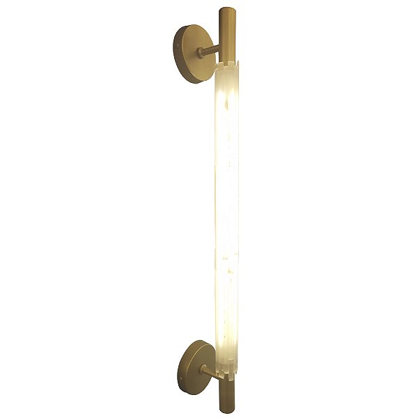 Arandela 2015 Champanhe com Cristais Rocha 9x8x61cm e Led Integrado 10w/m 2700k 110v