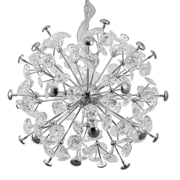 Pendente DCD06232 Cromado com Cristais Ø92cm com 56 Lampadas G4 Bivolt