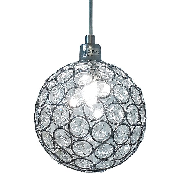 Pendente QD05158 12cm de Diametro Cromado Cristal para 1x Lampada G9 Bivolt