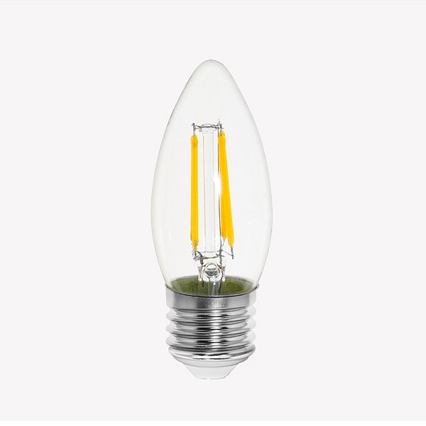 Lampada Vela Filamento Led 4w 2400k E27 Bivolt