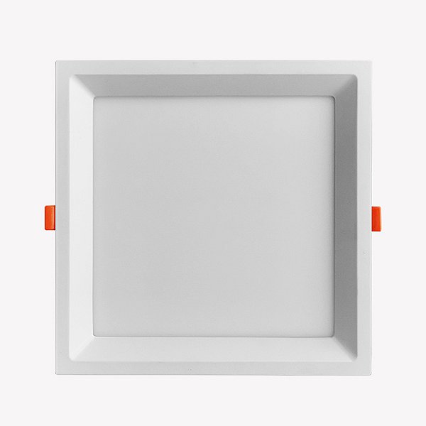 Painel Embutido Quadrado Recuado Branco 20x20cm com Led Integrado 22w 3000k Bivolt