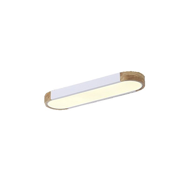 Plafon Madeira Woodbury Branco 50x14cm com Led Integrado 24w Multi Temperatura Bivolt