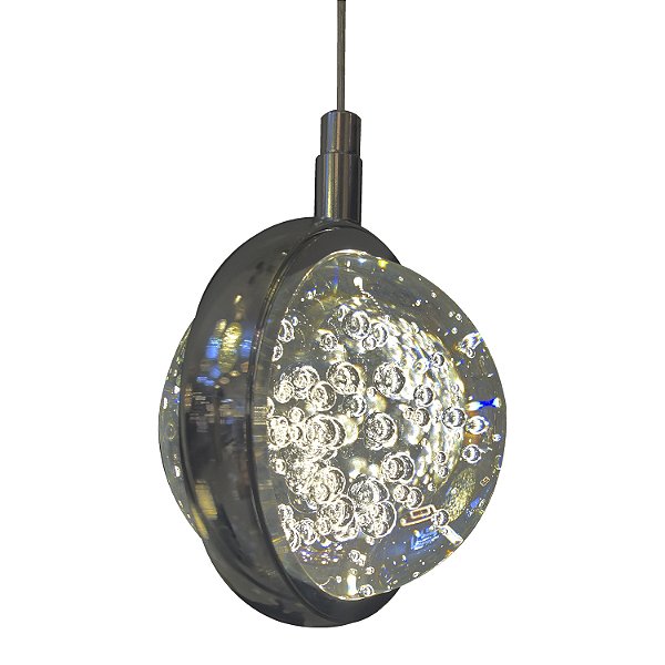 Pendente QD05110 Cromado 12cm com Led Integrado 7w 3000k Bivolt