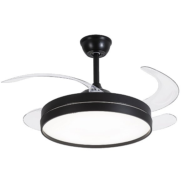 Ventilador Plafon AIR PLUS Preto com Pa Retratil Controle Remoto e Led Integrado Multicolor
