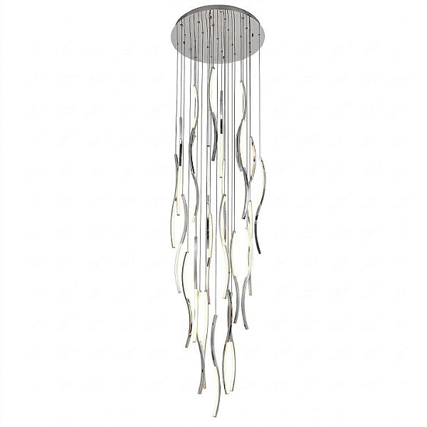 Pendente DCD06227 Cromado Ø60x300cm com Led Integrado 205w 3000k Bivolt