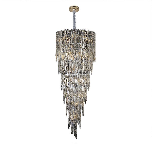 Lustre Cristal DCD01014 60x160cm Dourado para 31 Lampadas E14 Bivolt