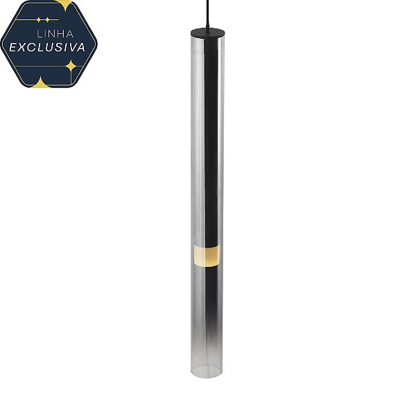 Pendente HPD1804 Preto Fume 35cm com Led Integrado 4w 3000k Bivolt