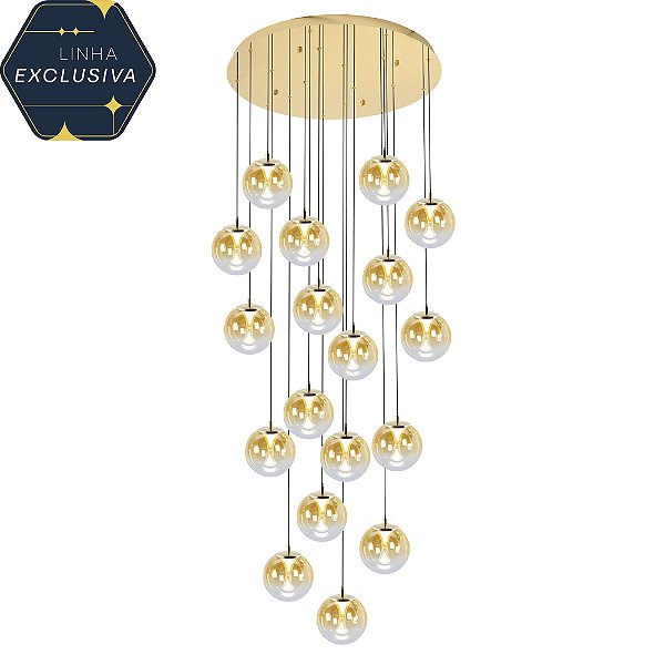 Pendente HPD18018 Champanhe Base Ø70cm com Led Integrado 75w 3000k Bivolt