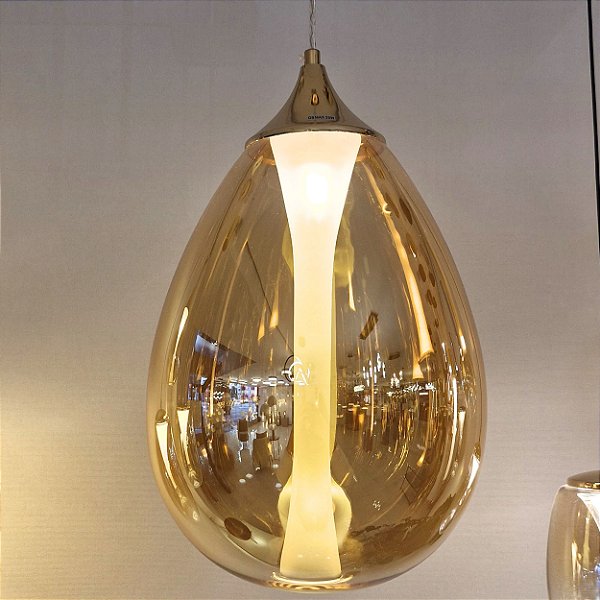 Pendente HPD7830 25x32cm Dourado para 1 Lampada G9 Bivolt