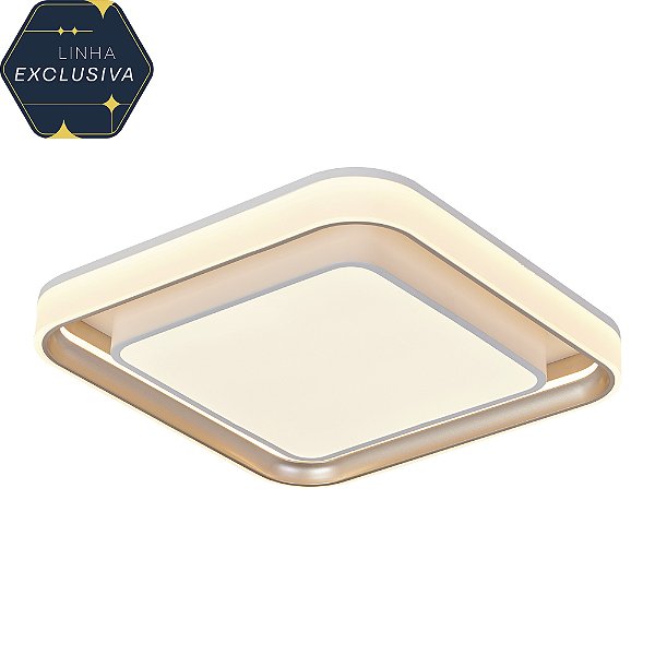 Plafon HPF6213 50cm Dourado com Led Integrado 110w 3000/4000k Bivolt