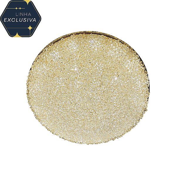 Plafon HPF8402 58cm Dourado com Led Integrado 42w 3 Cores Bivolt