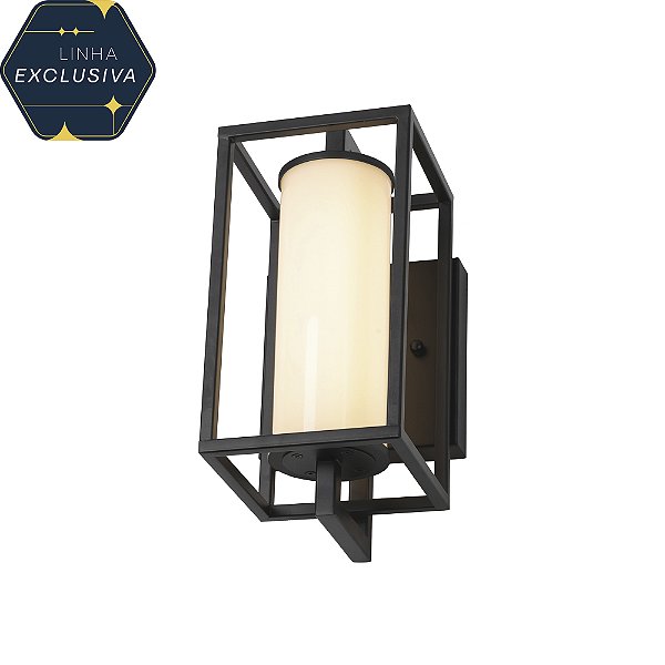 Arandela HAR9230 30cm Preta com Led Integrado 8w 3000k IP65 Bivolt
