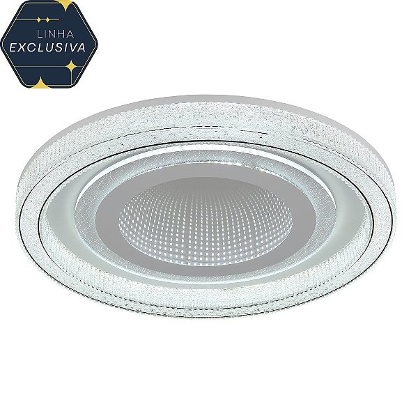 Plafon Redonda Infinito Ø48cm com Led Integrado 48w Multi Temperatura Dimerizavel Bivolt
