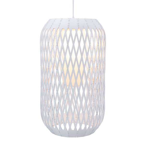 Pendente Imbuia Carimbo Branco 35x60cm para 1 Lampada E27 Bivolt