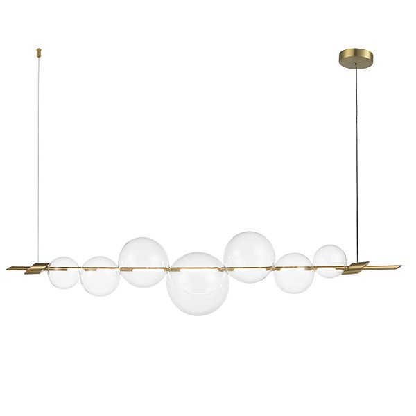 Pendente Zeep Dourado e Transparente 25X153cm  c/ LED 12W 3000K