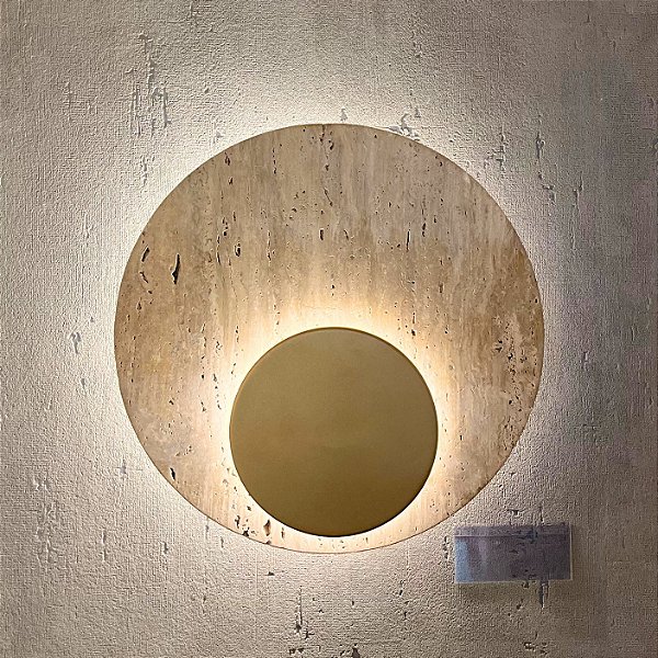 Arandela Bolle Rock Dourado Fosco 35x35x8cm c/ LED 14,7w 3000k 1470lm 127v
