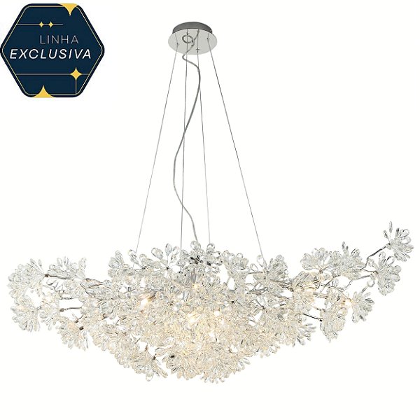 Pendente HPD9105 Cromado com Cristal 1.50 metros para 15 lampadas G9