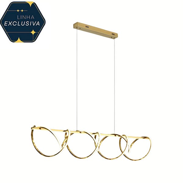 Pendente HPD3619 Dourado Inox 1.50cm c/ 2 metros de Cabo c/LED 3000K