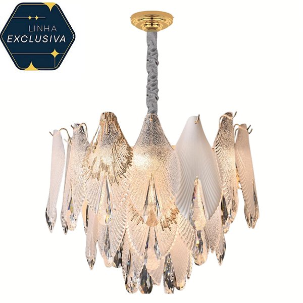 Lustre Concha HPD4360 60x48cm com 1 Metro de Corrente para 14 lampadas E14