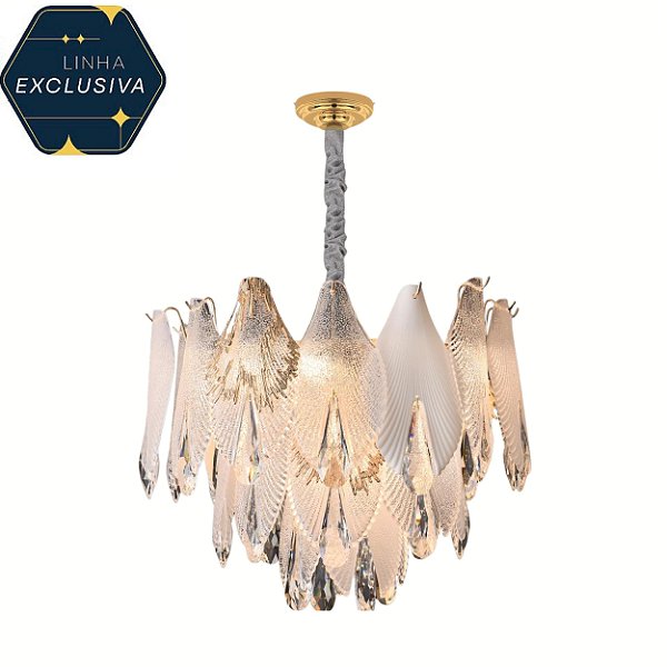 Lustre Concha HPD4360 60x48cm com 1 Metro de Corrente para 14 lampadas E14