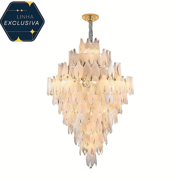 Lustre Concha HPD4350 120x180cm com 2 metros de corrente para 63 lampadas E14