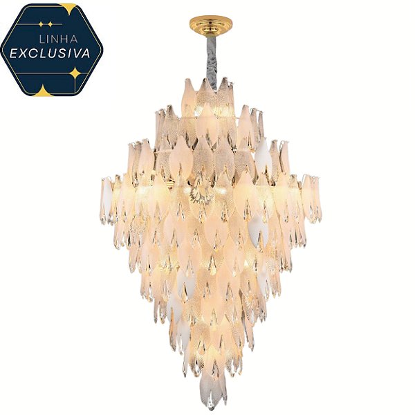 Lustre Concha HPD4350 120x180cm com 2 metros de corrente para 63 lampadas E14