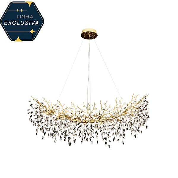 Pendente HPD3625  Dourado Cristal com 1.40m para 16 lâmpadas G9