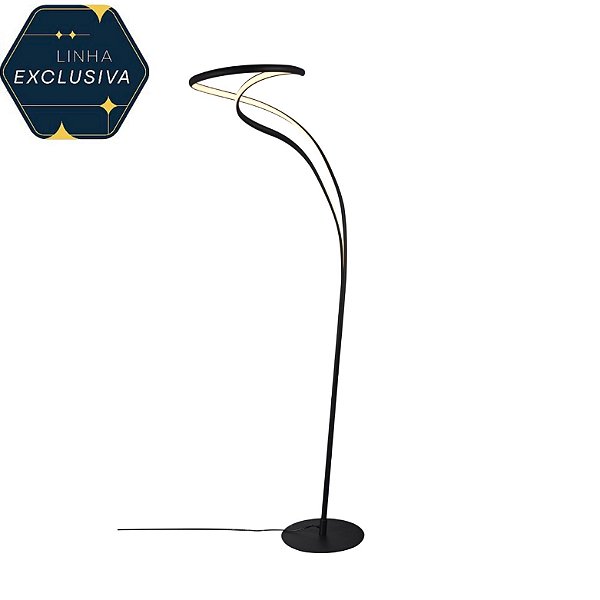 Coluna HCL1825 Preta 1.60m de altura c/ Led 28w 3000k Bivolt