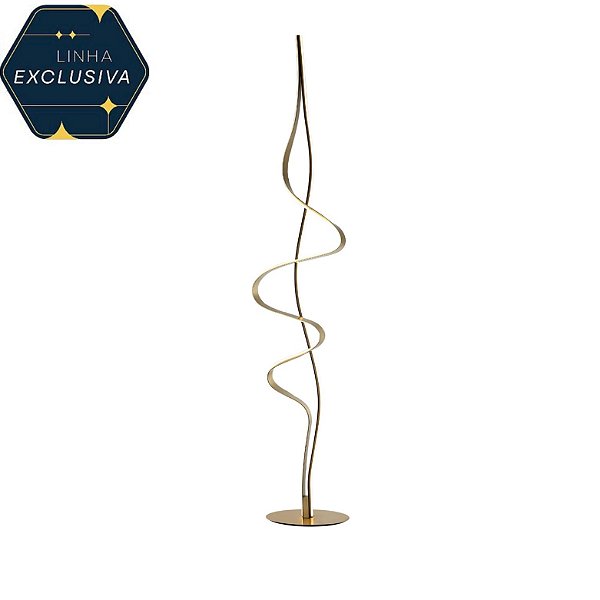 Coluna HCL1835 Preta com Dourado 1.65cm de altura c/ Led 36w 3000k Bivolt