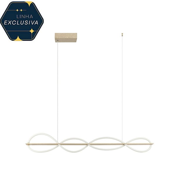 Pendente HPD1895 Dourado Texturizado 1.50m c/ Led 31w 3000k Bivolt