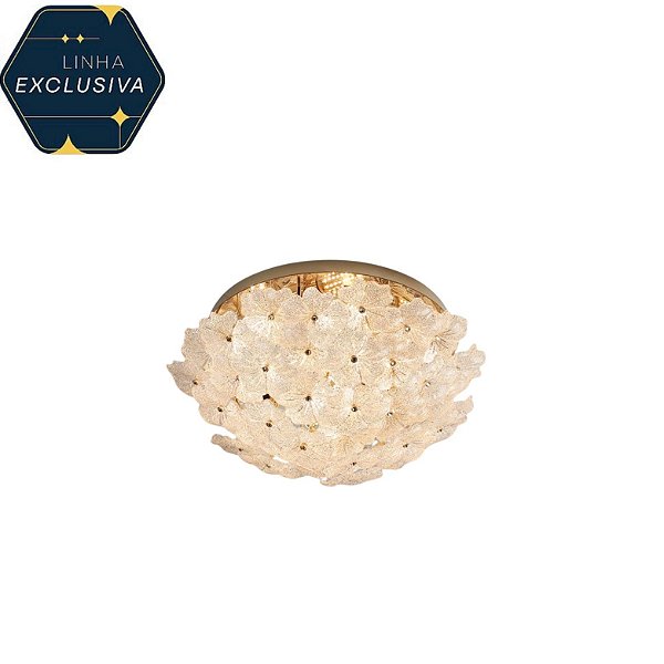 Plafon Flores HPF4320 Dourado 50cm para 7 lâmpadas E14