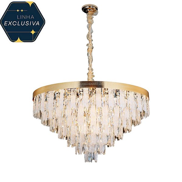 Lustre Redondo HPD8414 Dourado 80cm para 22 lâmpadas E14