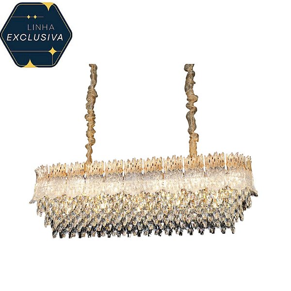 Lustre Pendente HPD8457 Dourado com 120cm para 17 lâmpadas E14