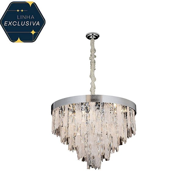 Lustre Redondo HPD8418 Cromado 60cm para 16 lâmpadas E14