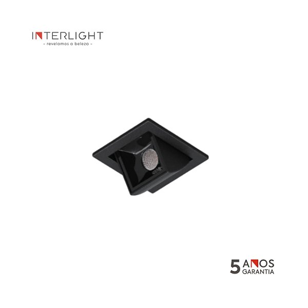 Embutido Orientável 4581 Picco Home Preta 4,7x4,9x5,2cm com Led Integrada 3w 2700k Bivolt