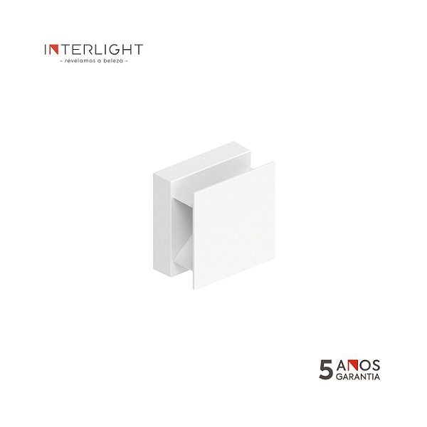 Arandela 4001 Mini Quasar Branca 8,6x8,6x5cm com Led Integrado 8w 2700k Bivolt