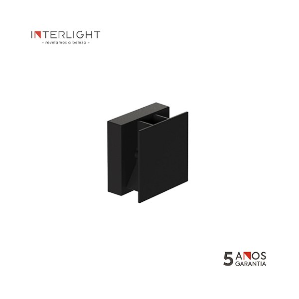 Arandela 4001 Mini Quasar Preta 8,6x8,6x5cm com Led Integrado 8W 2700k Bivolt