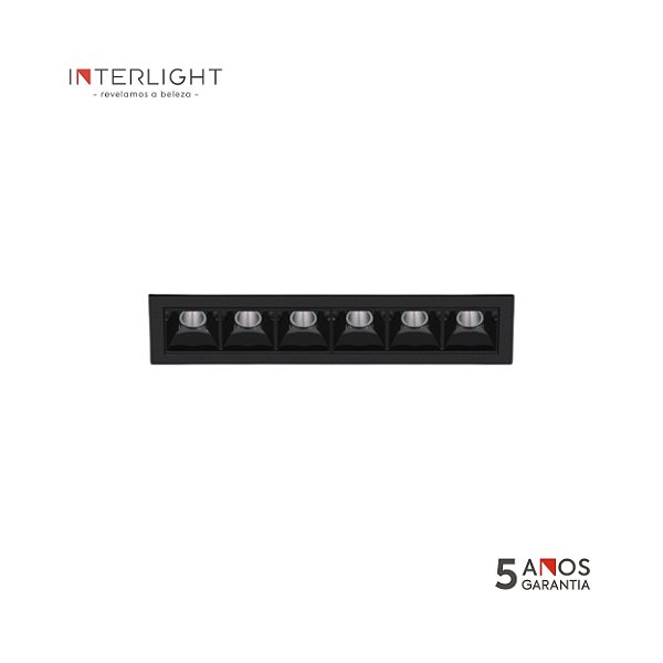 Embutido Fixo 4993.FE.S Picco Home Preto 17,4x4,5x3,4cm com Led 14w 2700k