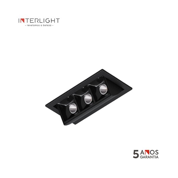 Embutido Orientável 4582 Picco Home Preto 4,7x10x5,2cm com Led Integrada 7w 2700k Bivolt