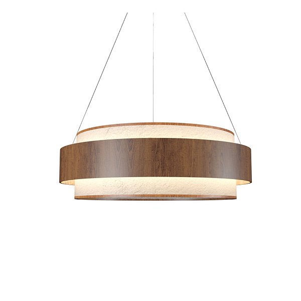 Pendente Petra 1622 Imbuia Cilíndrico 20x80 cm  c/ Led 58w 3000k Bivolt