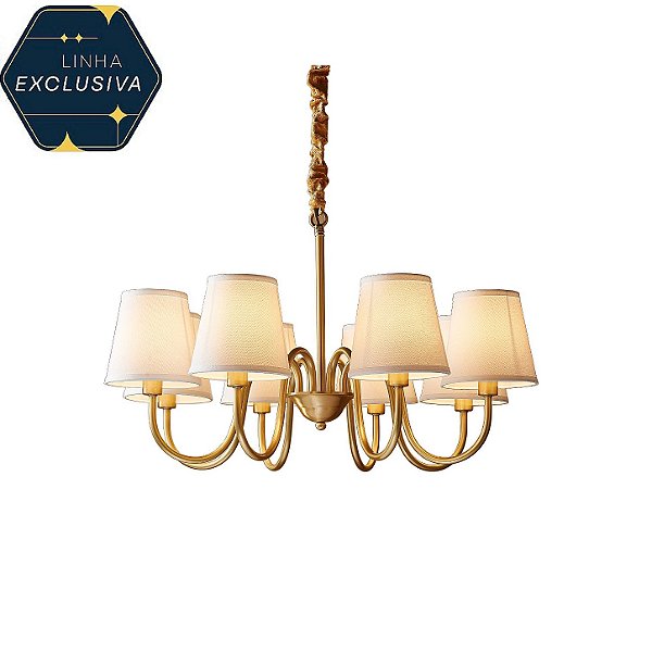 Lustre HPD7308 Bronze com Cúpula 73x47cm para 8 Lâmpadas E14