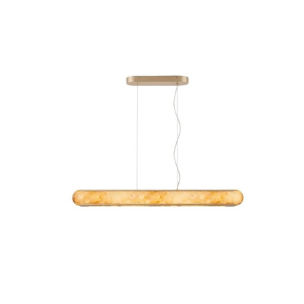 Pendente Hayla G 6713 Dourado com Pedra Onix 110x10x12CM com Led 26,6w 3000k 110v