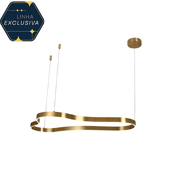 Pendente HPD2019 Dourado com 1 metro Led Integrada 40W Bivolt