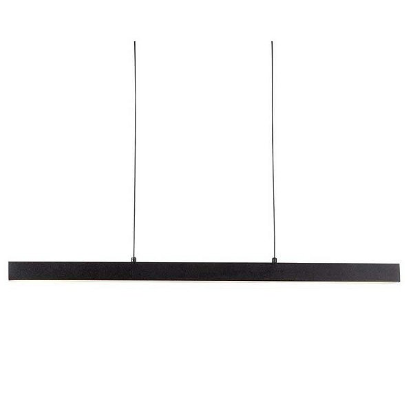 Pendente Fit 636 86x25x28cm Preto com Led Integrado 24w 3000k Bivolt