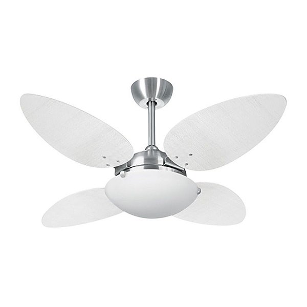 Ventilado Branco Escovado Platinum Petalo 4 Pas para 2 Lampadas E27 220v