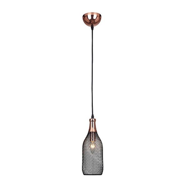 Pendente XN004 Ø11x33cm Preto Cobre para 1 Lampada E27