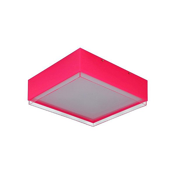 Plafon Rosa Chilete Quadrado Ornare 35x35cm para 4 Lampadas E27