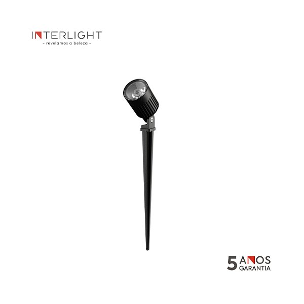 Espeto de Jardim Finco Preto 3026 25,8x6,8x5,1cm Led Integrado 6w 2700k Bivolt