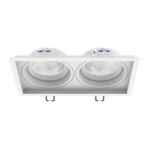 Embutido Duplo Branco Orientavel IL4707 11x21 para 2 Lampadas PAR20